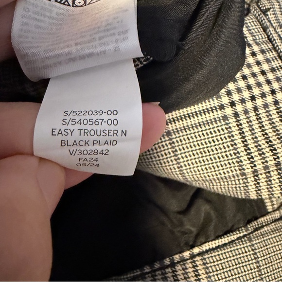 Gap Easy Trousers in black plaid wide leg womens size 14 academia preppy classic - Picture 7 of 7